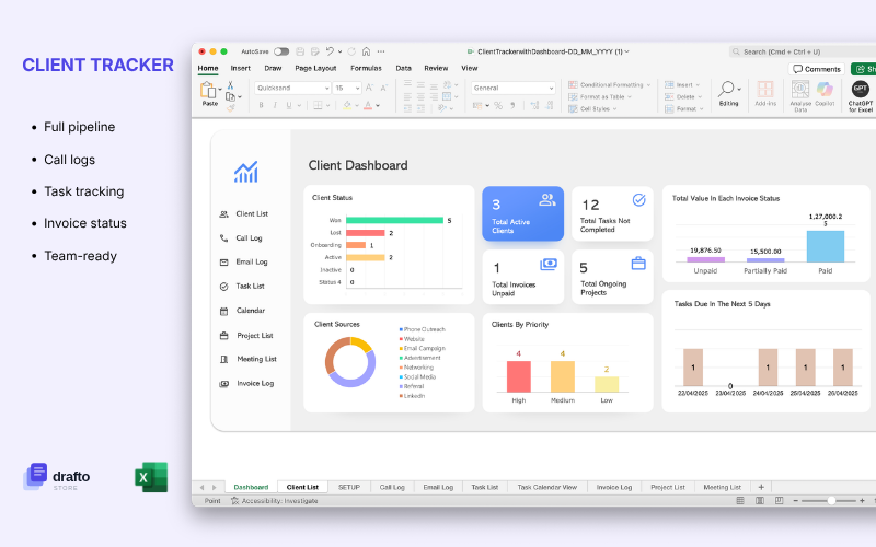 Client Tracker Excel Template